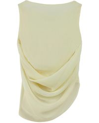 Nocturne - Draped Sleeveless Blouse - Lyst