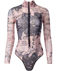 Rodasoleil Smart Swimwear - Zipper Swimsuit With Sleeves Nude Body-Art - Lyst