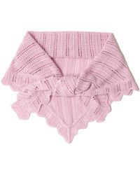 Saachi - Knitted Triangle Lilac Bandana - Lyst