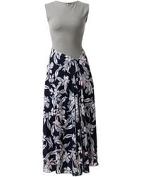 IZABELA MANDOIU - Two-Tone Jersey Top Floral Midi Dress - Lyst