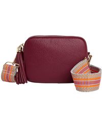 Betsy & Floss - Verona Crossbody Burgundy Tassel Bag With & Chevron Strap - Lyst