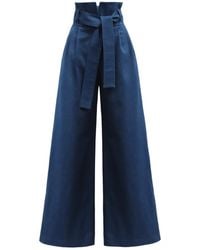 Julia Allert - High Waist Long Wide Leg Denim Trousers – - Lyst