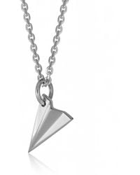 Cartography - The Long Goodbye Paper Airplane Necklace - Lyst