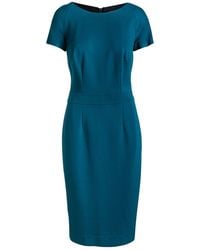 Conquista - Petrol Fitted Cap Sleeve Dress - Lyst