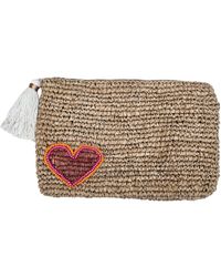 OhSun - Neutrals Xoxo Beaded Raffia Clutch - Lyst