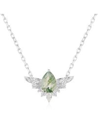 Azura Jewelry New York - To Bloom Again Moss Agate Vermeil Necklace - Lyst
