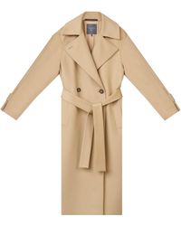 InAvati - Neutrals Double-Breasted Wool Coat - Lyst