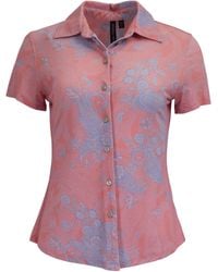 lords of harlech - Shelley Paisley Explosion Coral Printed Shirt - Lyst