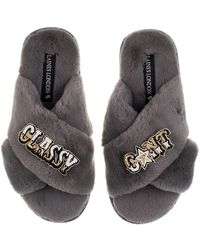 Laines London - Classic Laines Slippers With Classy Cunt Brooches - Lyst