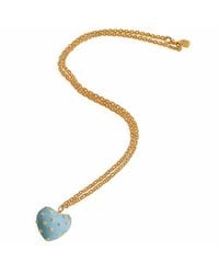 Michael Nash Jewelry - Ophelia Aqua Resin Studded Heart Pendant - Lyst