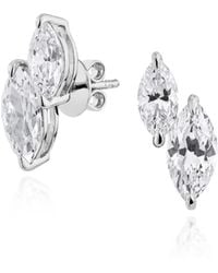 SALLY SKOUFIS - Renaissance Stud Earrings With Made Cz Diamond Stimulant - Lyst