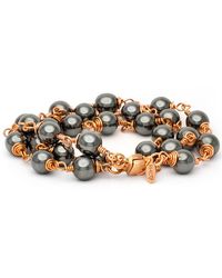 Rejected Hearts Club - Heiress Hematite Beaded Socialite Bracelet With Magnetic Clasp - Lyst