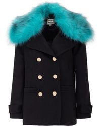 Julia Allert - Fashionable Short Faux Fur Collar Coat - Lyst
