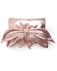 Julia Allert - Petal Metallic Faux Leather Evening Clutch Bag – - Lyst