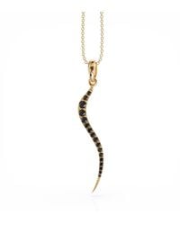 Linda Fiore - Swirl Necklace With Onyx Cz - Lyst