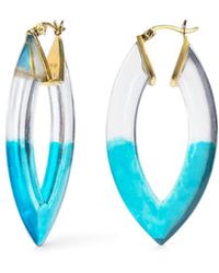 Gold & Honey - Aqua Ombre Marquise Lucite Hoop Earrings - Lyst