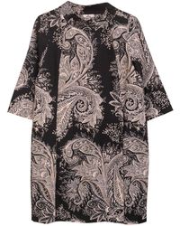 Niza - Short Straight Dress With Stand-Up Collar - Lyst