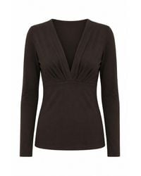 Conquista - Refined Draped V-Neck Top - Lyst