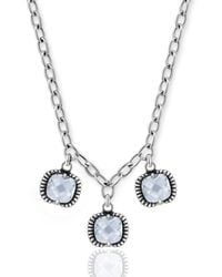 Unaloe - Fantasy Sterling Crystal Necklace – Elegant Three Stone Pendant Jewelry For - Lyst