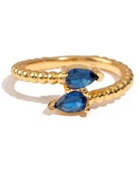 Ebru Jewelry - Sapphire Teardrop Glow Adjustable Ring - Lyst