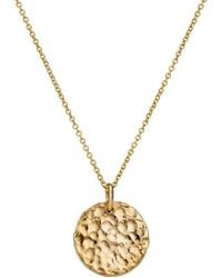Posh Totty Designs - Gold Plated Textured Disc Necklace - Lyst