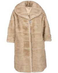 Santinni - Neutrals 'Hollywood' Faux Fur Coat - Lyst