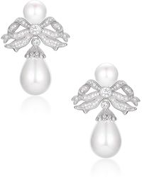 Santinni - 'Antoinette' Bow & Pearl Drop Earrings - Lyst