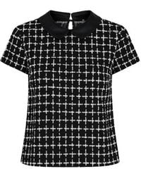 Conquista - Short Sleeve Allover Print Top - Lyst