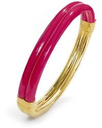 Gold & Honey - Ridge Lucite Hinge Bangle - Lyst