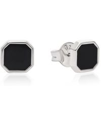 The Jewelz - Octagon Enamel Stud Earrings - Lyst