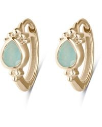 Zohreh - Amazonite Boho Huggie Hoop Earring Pair 9K - Lyst