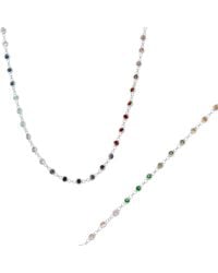Spero London - Colourful Jewelled Tennis Style Sterling Chain Necklace & Bracelet Set - Lyst