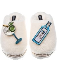 Laines London - Embellished Faux Fur Slippers - Lyst