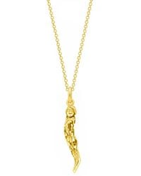 Unaloe - Plated Sterling Blindfold Goddess Italian Horn Pendant Necklace - Lyst