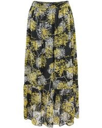 Smart and Joy - Long Skirt With Linear Print And Ruffles - Lyst