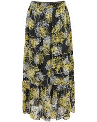 Smart and Joy - Long Skirt With Linear Print And Ruffles - Lyst