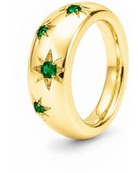 Unaloe - Quartz Starburst Wide Band Ring – Plated Sterling - Lyst