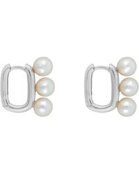 Ora Pearls - Aetia Trio Pearl Hoop Earrings - Lyst