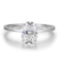 Azura Jewelry New York - Hidden Ruby Heart Oval Moissanite Solid Ring - Lyst