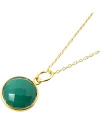 Harfi - Vermeil Plated Onyx May Birthstone Round Pendant Necklace - Lyst