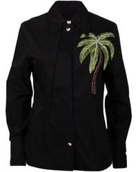 House of Laines London - Laines Couture Tie Shirt With Embellished Palm Tree - Lyst