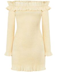 Par Y Escala Sl - Kala Pastel Off-Shoulder Smocked Cotton Dress - Lyst