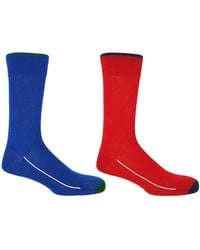 Peper Harow - Made in England - Cobalt & Cinnabar Square Mile Socks 2 Pack - Lyst