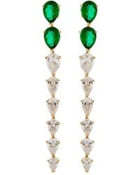 SALLY SKOUFIS - Pure Drop Earrings With Made Emerald & Cz Diamond Stimulant - Lyst