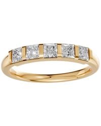 Aya Fine Jewelry - Elegant Princess Cut Lab Grown Diamond Band Ring - Lyst