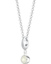 Lily Charmed - Sterling June Birthstone Charm Necklace - Lyst