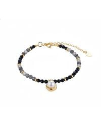 Angel Barocco - Natural Stone Bracelet With Pearl Pendant - Lyst