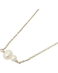 Harfi - Dainty Two Freshwater Pearls Plated Necklace - Lyst