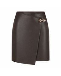 Yumi' - Faux Leather Wrap Mini Skirt - Lyst
