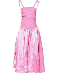 Amy Lynn - Alexa Pink Metallic Puffball Midi Dress - Lyst